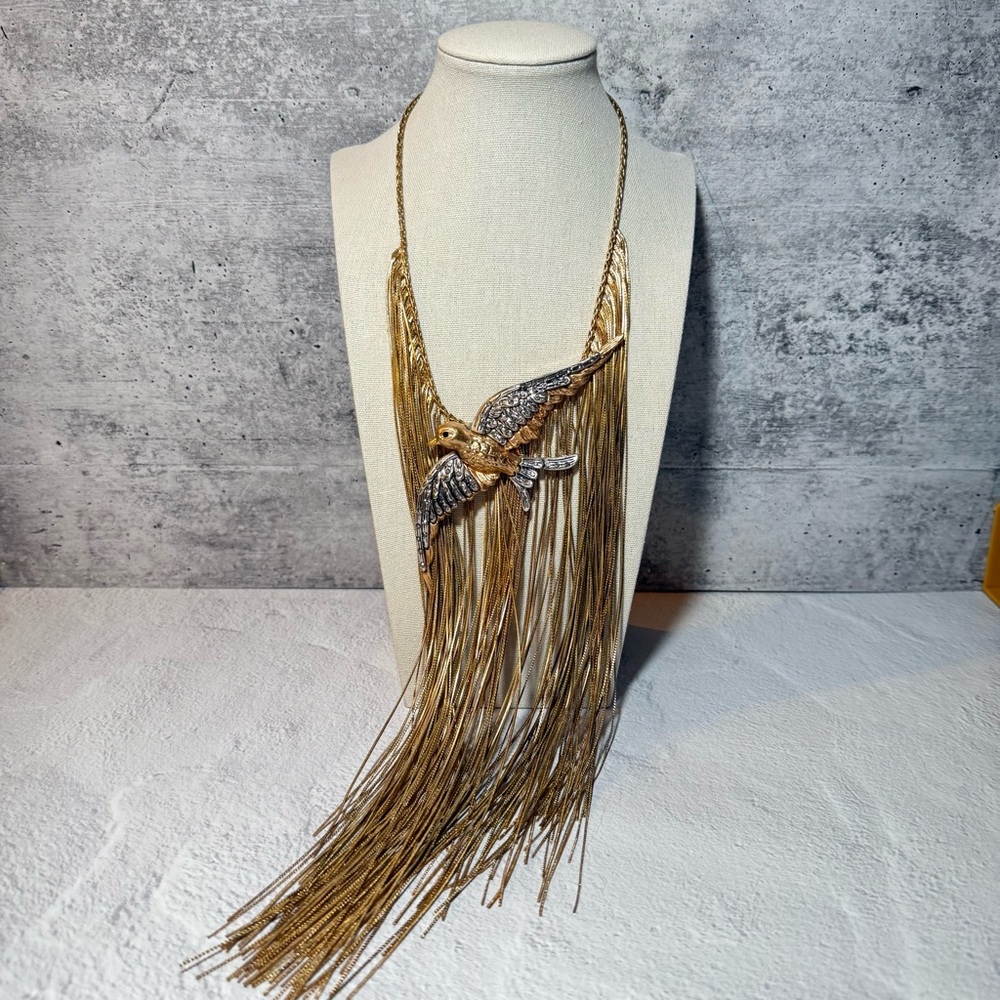 Zara Bird Boho Luxe Statement Necklace - festival vibes